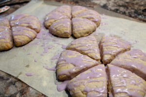 Fresh Baked Lavender Scones with Lavender Glaze