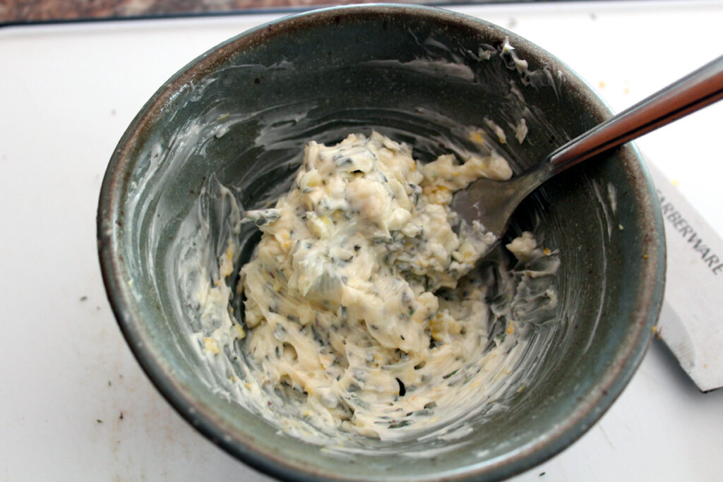 Garlic Herb Compound Butter in a Bowl